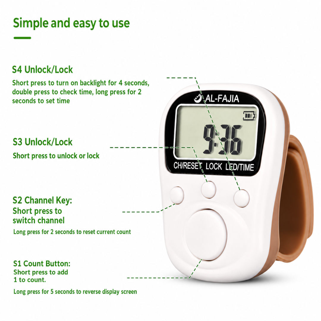 The image shows a 70 Lakh Naam Japa Counter designed for Naam Jap, chanting, meditation and prayer. This digital Japa Counter features an LED light along with date and time functions, making it easy to use during daily spiritual practice. It can also be used as a Jaap Counter, Chanting Counter, Mala Counter and Mantra Counter for keeping track of chants accurately.