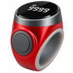 The image shows a Portable Ring Naam Japa Tally Counter with a 1 lakh counting capacity, designed for easy Naam Jap, chanting, meditation and prayer. Its compact ring design makes it convenient to carry and use as a Japa Counter, Jaap Counter, Chanting Counter, Mala Counter and Mantra Counter.