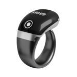 The image shows an Android Touch Display Slim Ring Japa Counter with a compact and adjustable ring design. This Digital Naam Jap Counter is designed for easy chanting and can connect with an Android app to track Japa data, making it suitable for Naam Jap, meditation, prayer and mantra chanting.
