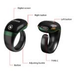 The image shows an Android Touch Display Slim Ring Japa Counter with a compact and adjustable ring design. This Digital Naam Jap Counter is designed for easy chanting and can connect with an Android app to track Japa data, making it suitable for Naam Jap, meditation, prayer and mantra chanting.