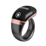 The image shows an Android Touch Display Slim Ring Japa Counter with a compact and adjustable ring design. This Digital Naam Jap Counter is designed for easy chanting and can connect with an Android app to track Japa data, making it suitable for Naam Jap, meditation, prayer and mantra chanting.