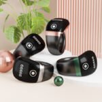 The image shows an Android Touch Display Slim Ring Japa Counter with a compact and adjustable ring design. This Digital Naam Jap Counter is designed for easy chanting and can connect with an Android app to track Japa data, making it suitable for Naam Jap, meditation, prayer and mantra chanting.