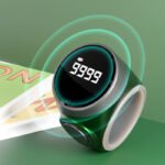The image shows a Portable Ring Naam Japa Tally Counter with a 1 lakh counting capacity, designed for easy Naam Jap, chanting, meditation and prayer. Its compact ring design makes it convenient to carry and use as a Japa Counter, Jaap Counter, Chanting Counter, Mala Counter and Mantra Counter.